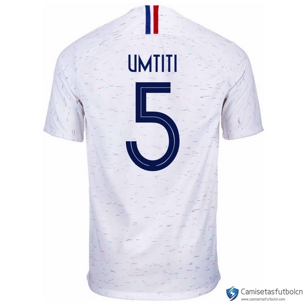 Camiseta Seleccion Francia Segunda equipo Umtiti 2018 Blanco